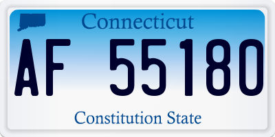 CT license plate AF55180