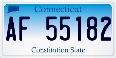CT license plate AF55182