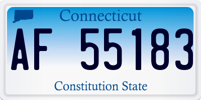 CT license plate AF55183