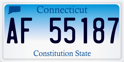 CT license plate AF55187