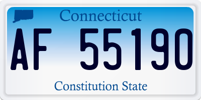 CT license plate AF55190