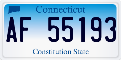 CT license plate AF55193