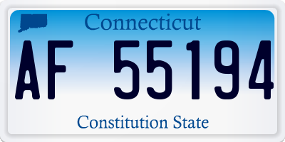 CT license plate AF55194