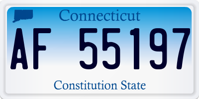 CT license plate AF55197