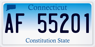 CT license plate AF55201