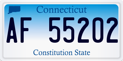 CT license plate AF55202