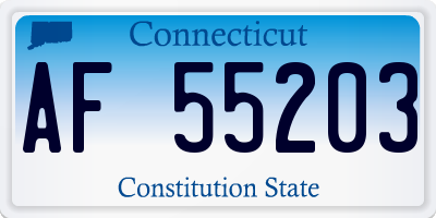 CT license plate AF55203