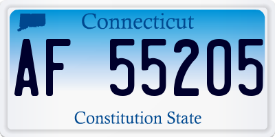 CT license plate AF55205
