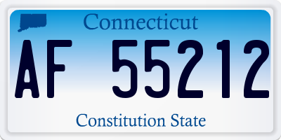 CT license plate AF55212