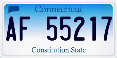 CT license plate AF55217