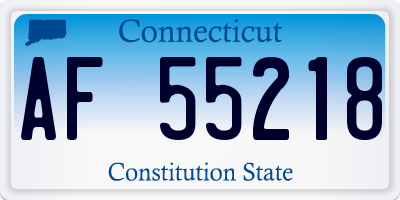 CT license plate AF55218