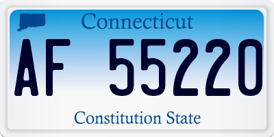 CT license plate AF55220