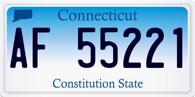CT license plate AF55221