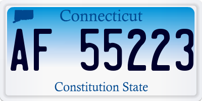 CT license plate AF55223