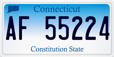 CT license plate AF55224