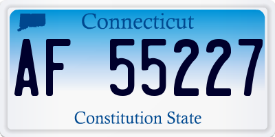 CT license plate AF55227