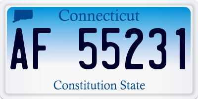 CT license plate AF55231