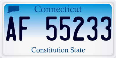 CT license plate AF55233