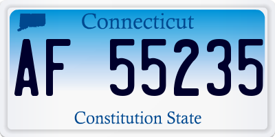 CT license plate AF55235