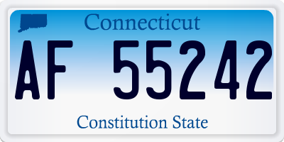 CT license plate AF55242