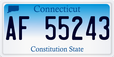 CT license plate AF55243