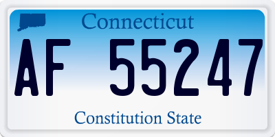 CT license plate AF55247