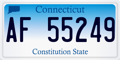 CT license plate AF55249