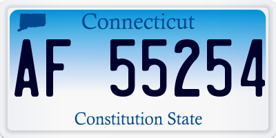 CT license plate AF55254