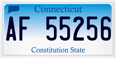 CT license plate AF55256