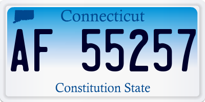 CT license plate AF55257