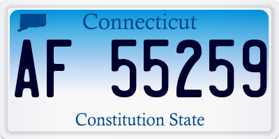 CT license plate AF55259