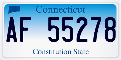 CT license plate AF55278