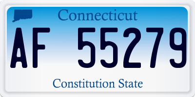 CT license plate AF55279