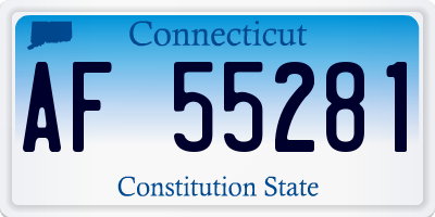 CT license plate AF55281