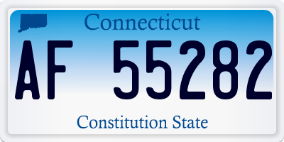 CT license plate AF55282