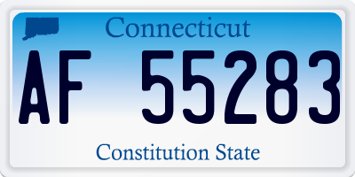 CT license plate AF55283