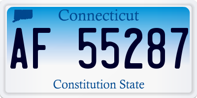 CT license plate AF55287
