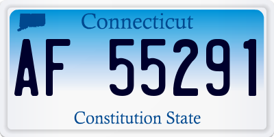 CT license plate AF55291