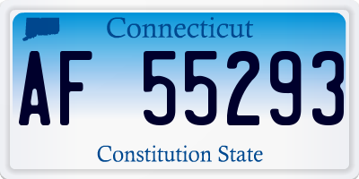 CT license plate AF55293
