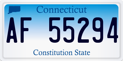 CT license plate AF55294