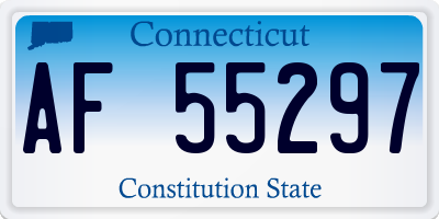 CT license plate AF55297