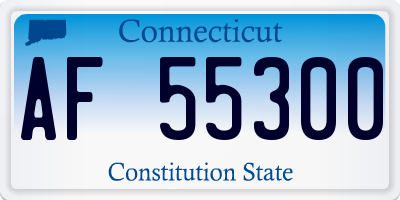 CT license plate AF55300