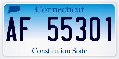 CT license plate AF55301