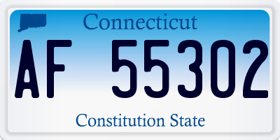 CT license plate AF55302
