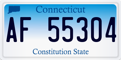 CT license plate AF55304