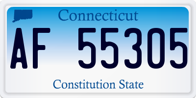 CT license plate AF55305