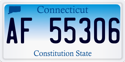 CT license plate AF55306