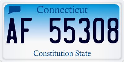 CT license plate AF55308