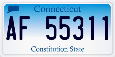CT license plate AF55311