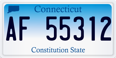 CT license plate AF55312